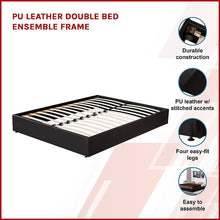 Load image into Gallery viewer, PU Leather Double Bed Ensemble Frame
