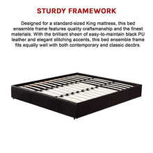 Load image into Gallery viewer, PU Leather King Bed Ensemble Frame