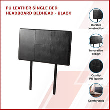 Load image into Gallery viewer, PU Leather Single Bed Headboard Bedhead - Black