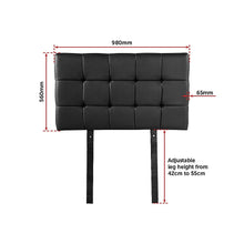Load image into Gallery viewer, PU Leather Single Bed Deluxe Headboard Bedhead - Black