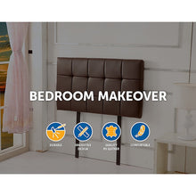 Load image into Gallery viewer, PU Leather Single Bed Deluxe Headboard Bedhead - Brown