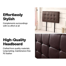 Load image into Gallery viewer, PU Leather Single Bed Deluxe Headboard Bedhead - Brown
