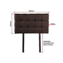 Load image into Gallery viewer, PU Leather Single Bed Deluxe Headboard Bedhead - Brown