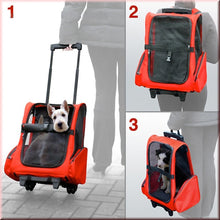 Load image into Gallery viewer, Dog Pet Safety Transport Carrier Backpack Trolley
