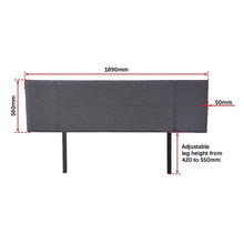Load image into Gallery viewer, Linen Fabric King Bed Headboard Bedhead - Grey