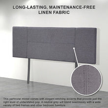 Load image into Gallery viewer, Linen Fabric Queen Bed Headboard Bedhead - Grey