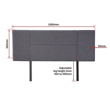 Load image into Gallery viewer, Linen Fabric Queen Bed Headboard Bedhead - Grey