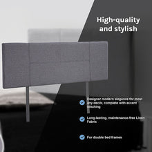 Load image into Gallery viewer, Linen Fabric Double Bed Headboard Bedhead - Grey