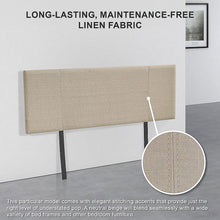 Load image into Gallery viewer, Linen Fabric Double Bed Headboard Bedhead - Beige