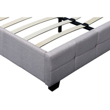 Load image into Gallery viewer, Linen Fabric Queen Deluxe Bed Frame Beige