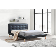 Load image into Gallery viewer, Double PU Leather Deluxe Bed Frame Black