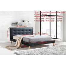 Load image into Gallery viewer, Double PU Leather Deluxe Bed Frame Black