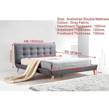 Load image into Gallery viewer, Double Linen Fabric Deluxe Bed Frame Grey