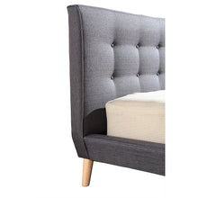 Load image into Gallery viewer, Queen Linen Fabric Deluxe Bed Frame Grey