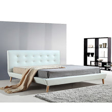 Load image into Gallery viewer, King PU Leather Deluxe Bed Frame White