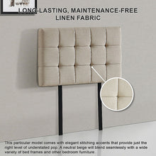 Load image into Gallery viewer, Linen Fabric Single Bed Deluxe Headboard Bedhead - Beige