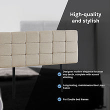 Load image into Gallery viewer, Linen Fabric Double Bed Deluxe Headboard Bedhead - Beige