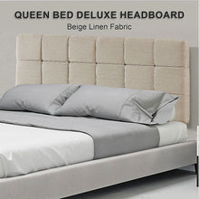 Load image into Gallery viewer, Linen Fabric Queen Bed Deluxe Headboard Bedhead - Beige