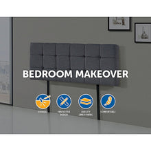 Load image into Gallery viewer, Linen Fabric Double Bed Deluxe Headboard Bedhead - Grey