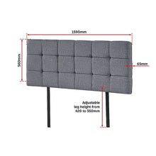Load image into Gallery viewer, Linen Fabric Queen Bed Deluxe Headboard Bedhead - Grey