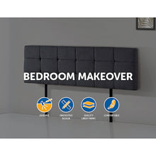 Load image into Gallery viewer, Linen Fabric King Bed Deluxe Headboard Bedhead - Grey