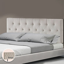 Load image into Gallery viewer, Linen Fabric Double Bed Deluxe Headboard Bedhead - Beige