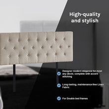 Load image into Gallery viewer, Linen Fabric Double Bed Deluxe Headboard Bedhead - Beige