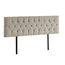 Load image into Gallery viewer, Linen Fabric King Bed Deluxe Headboard Bedhead - Beige