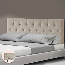 Load image into Gallery viewer, Linen Fabric King Bed Deluxe Headboard Bedhead - Beige