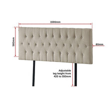 Load image into Gallery viewer, Linen Fabric King Bed Deluxe Headboard Bedhead - Beige
