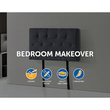 Load image into Gallery viewer, Linen Fabric Single Bed Deluxe Headboard Bedhead - Grey