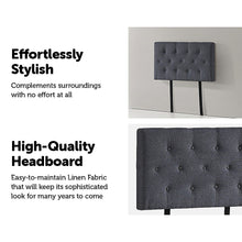 Load image into Gallery viewer, Linen Fabric Single Bed Deluxe Headboard Bedhead - Grey