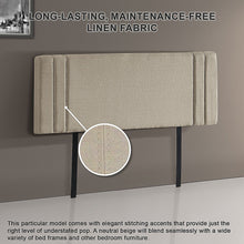Load image into Gallery viewer, Linen Fabric Queen Bed Deluxe Headboard Bedhead - Beige