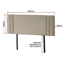 Load image into Gallery viewer, Linen Fabric Queen Bed Deluxe Headboard Bedhead - Beige