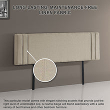 Load image into Gallery viewer, Linen Fabric King Bed Deluxe Headboard Bedhead - Beige