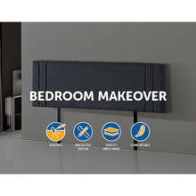Load image into Gallery viewer, Linen Fabric King Bed Deluxe Headboard Bedhead - Grey