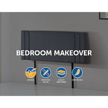 Load image into Gallery viewer, Linen Fabric Double Bed Deluxe Headboard Bedhead - Grey
