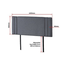 Load image into Gallery viewer, Linen Fabric Double Bed Deluxe Headboard Bedhead - Grey