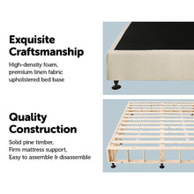 Load image into Gallery viewer, Palermo Queen Ensemble Bed Base Platinum Natural Sand Linen Fabric