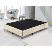 Load image into Gallery viewer, Palermo Queen Ensemble Bed Base Platinum Natural Sand Linen Fabric