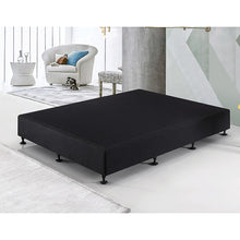 Load image into Gallery viewer, Palermo Queen Ensemble Bed Base Midnight Black Linen Fabric