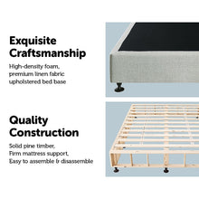 Load image into Gallery viewer, Palermo King Single Ensemble Bed Base Platinum Light Grey Linen Fabric