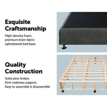 Load image into Gallery viewer, Palermo King Ensemble Bed Base Platinum Graphite Linen Fabric