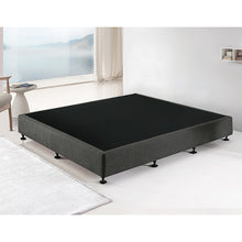 Load image into Gallery viewer, Palermo King Ensemble Bed Base Platinum Graphite Linen Fabric