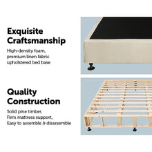 Load image into Gallery viewer, Palermo King Ensemble Bed Base Platinum Natural Sand Linen Fabric