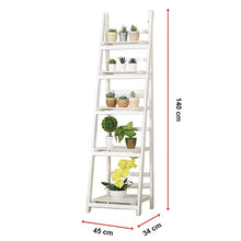 Load image into Gallery viewer, 5 Tier Wooden Ladder Shelf Stand Storage Book Shelves Shelving Display Rack