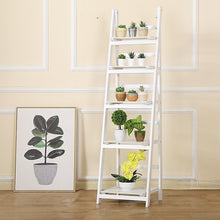 Load image into Gallery viewer, 5 Tier Wooden Ladder Shelf Stand Storage Book Shelves Shelving Display Rack