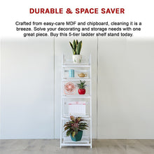 Load image into Gallery viewer, 5 Tier Wooden Ladder Shelf Stand Storage Book Shelves Shelving Display Rack
