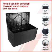 Load image into Gallery viewer, 450L Patio Deck Box Outdoor Storage Plastic Bench Box
