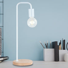 Load image into Gallery viewer, Modern Table lamp Desk Light Timber Base Bedside Bedroom White